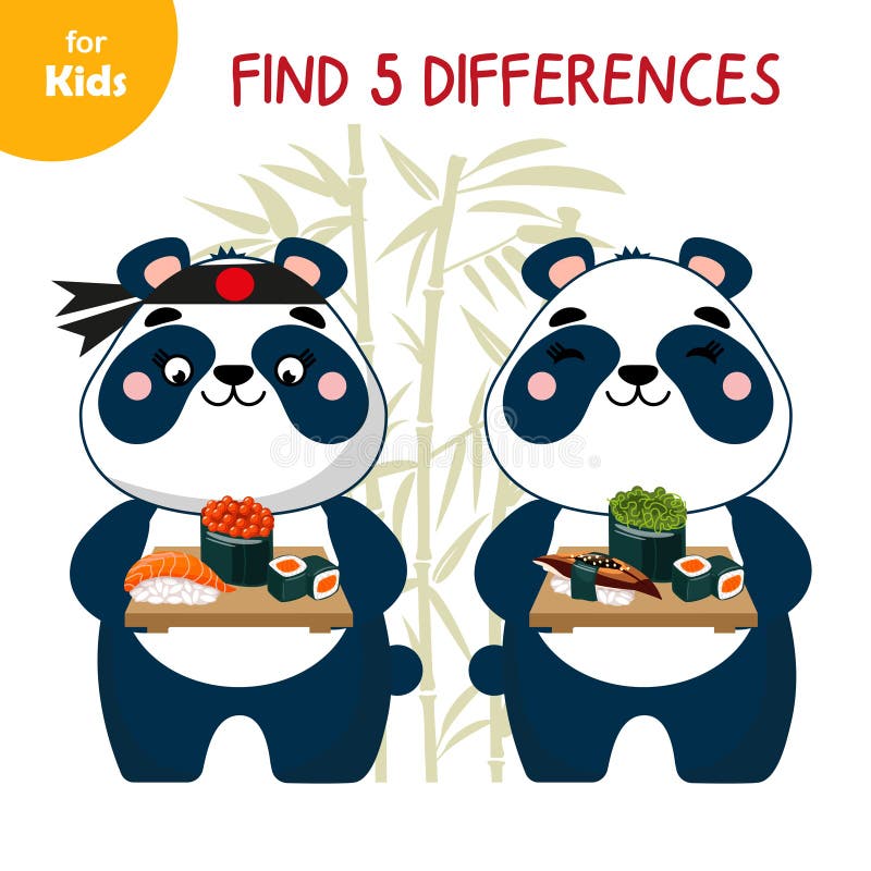 Comida asiática o panda está esperando a entrega do café mini jogo para  crianças matemática comida japonesa