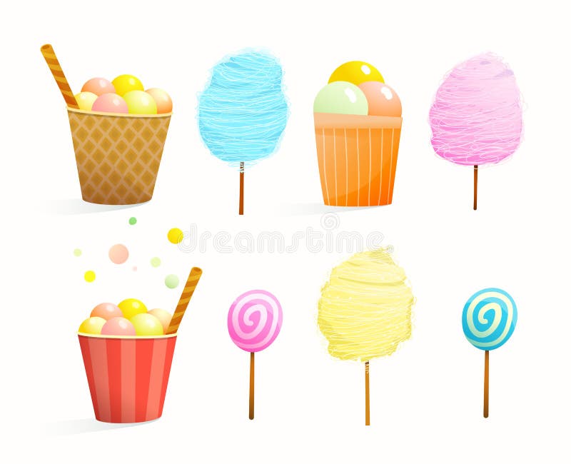 Comida Callejera Dulce Para Los Niños. Helado De Golosinas Y Postres De Algodón. Ferias Callejeras O Dulces De Carnaval Para Ilustración del Vector - Ilustración de colorido, crema: 183632155 Comida Callejera Dulce Para Los Niños. Helado De Golosinas Y Postres De Algodón. Ferias Callejeras O Dulces De Carnaval Para Ilustración del Vector - Ilustración de colorido, crema: 183632155