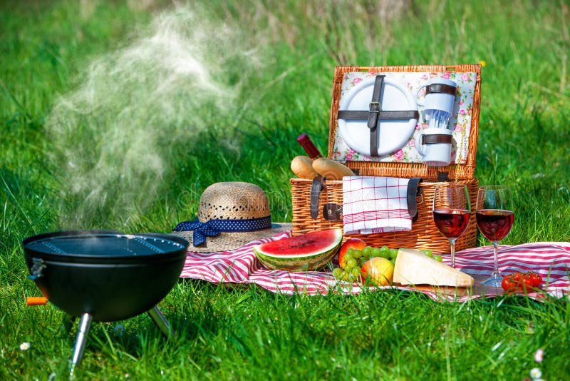 Comida campestre en un prado foto de archivo libre de regalías Comida campestre en un prado foto de archivo libre de regalías