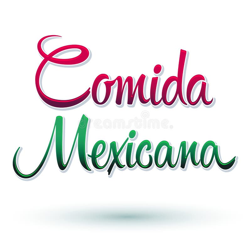 Comida Mexicana Texte Mexicain D'Espagnol De Nourriture Illustration