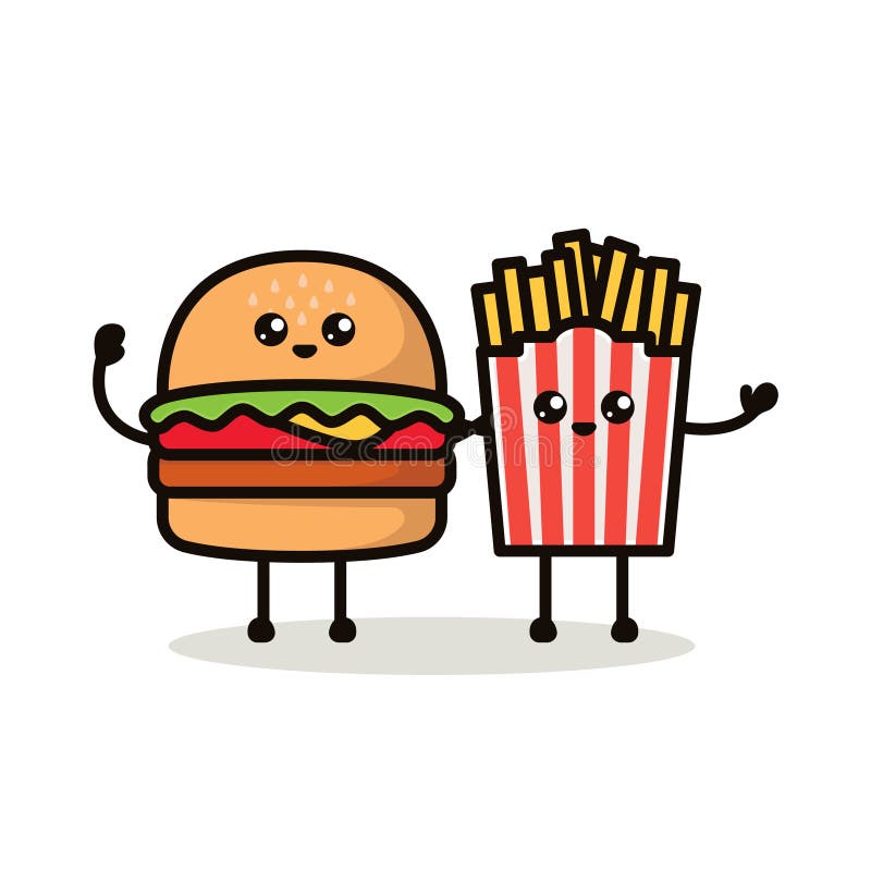 Comida Rápida Kawaii Pareja Linda Imagen De Diseño De Mascota Ilustración del Vector - Ilustración de desayuno, mascota: 193305199 Comida Rápida Kawaii Pareja Linda Imagen De Diseño De Mascota Ilustración del Vector - Ilustración de desayuno, mascota: 193305199