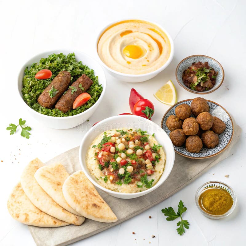 Comida árabe de Medio Oriente ambientada Ramadan Iftar libre illustration