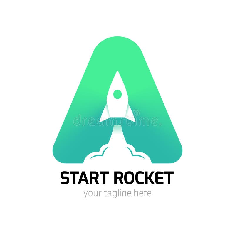 Comienzo vertical Rocket Logo ilustración del vector Comienzo vertical Rocket Logo ilustración del vector