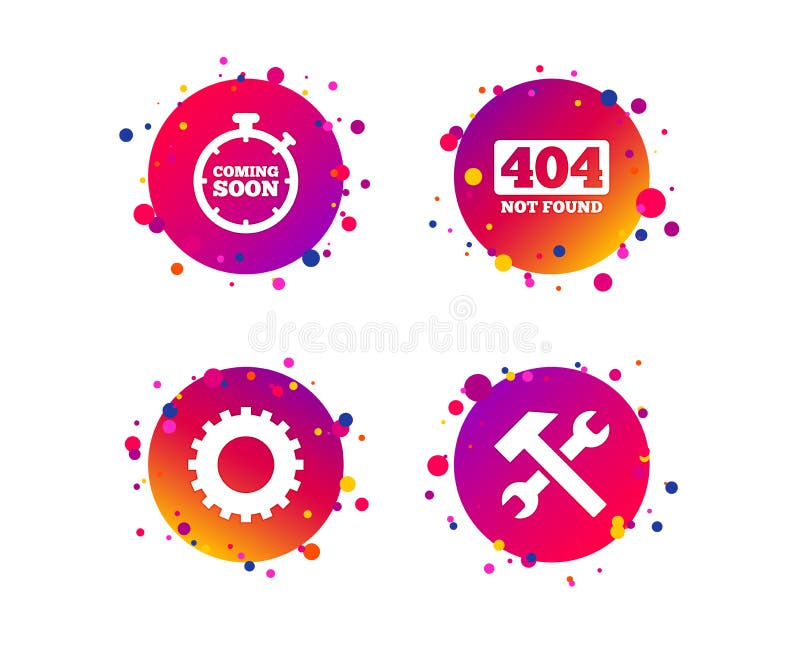 Coming Soon Icon. Repair Service Tool And Gear. Vector Stock Vector