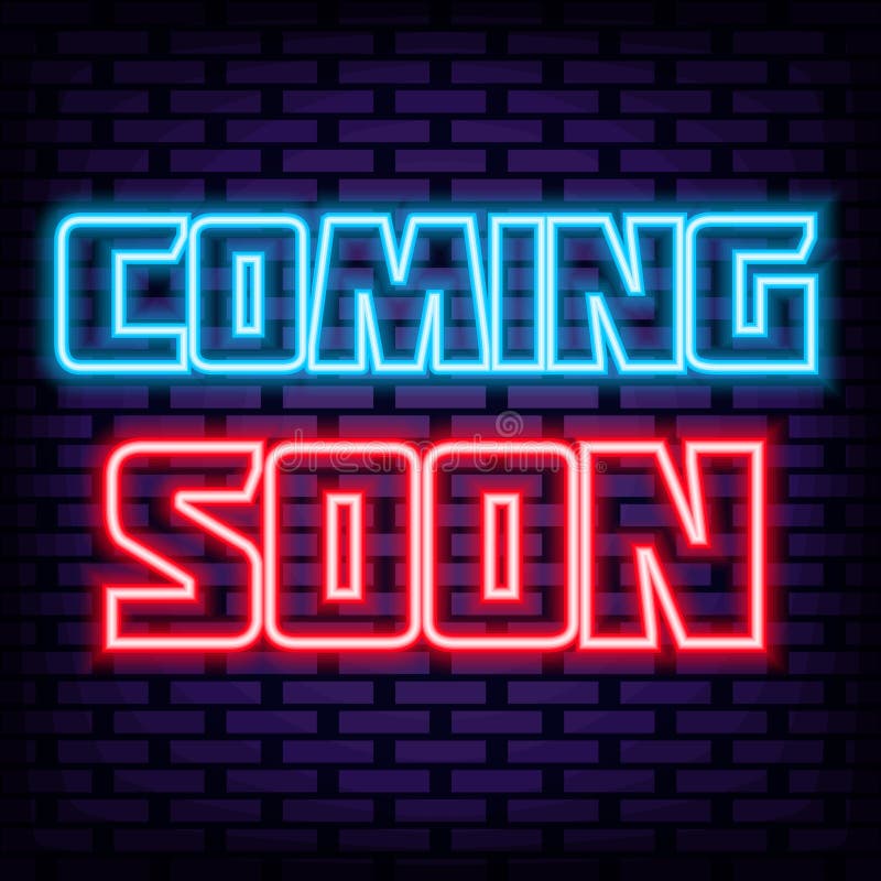 Coming Soon Neon Sign Glowing With Colorful Neon Light Light Banner