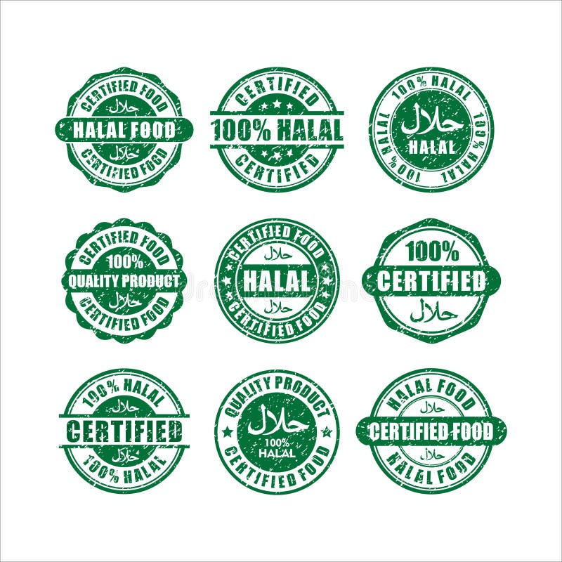 Coming soon Stamps design CollectionHalal food certified Stamps Collection vector illustration