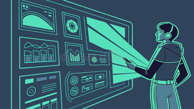 Command center control room, tech interface, futuristic control, mission control, vector design Generative AI stock illustration