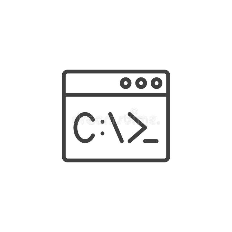 Command-line Interface Line Icon Stock Vector - Illustration of ...