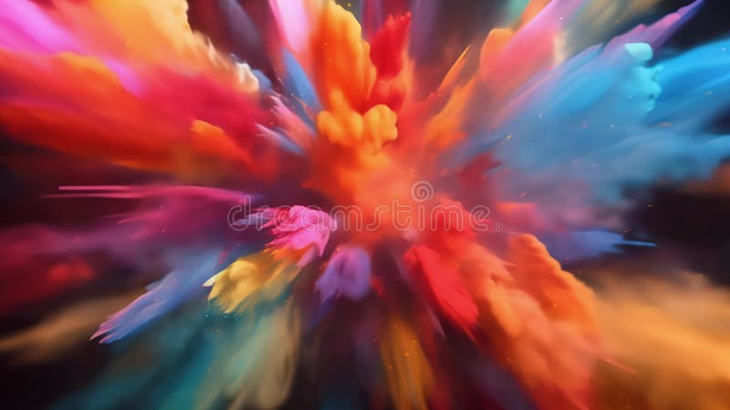 Comme des feux d'artifice dans le ciel nocturne des explosions abstraites colorées éclatent dans un étonnant tableau illustration stock