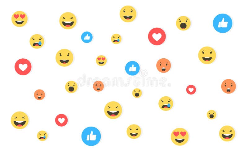 Comme et de coeur et d'emoji icônes Vidéo vivante de courant, causerie, goûts, emoji Réactions compréhensives d'Emoji Filets soci illustration stock Comme et de coeur et d'emoji icônes Vidéo vivante de courant, causerie, goûts, emoji Réactions compréhensives d'Emoji Filets soci illustration stock