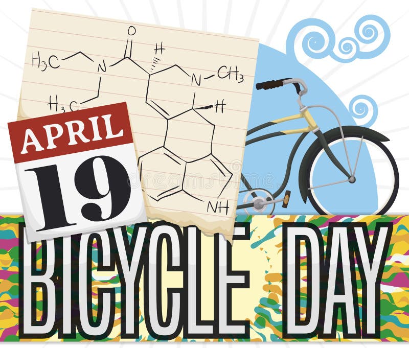 LSD Formula, Calendar and Vintage Bike for Bicycle Day Commemoration