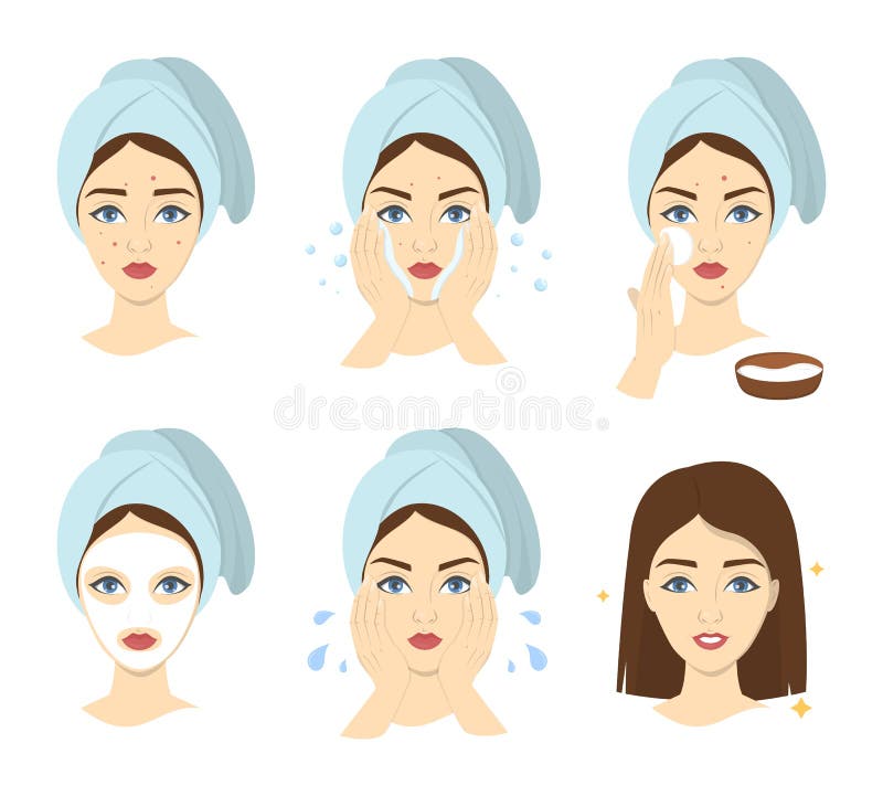 Comment appliquer l'instrustion de masque protecteur pour des femmes illustration libre de droits Comment appliquer l'instrustion de masque protecteur pour des femmes illustration libre de droits