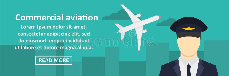 Commercial aviation banner horizontal concept stock illustration Commercial aviation banner horizontal concept stock illustration