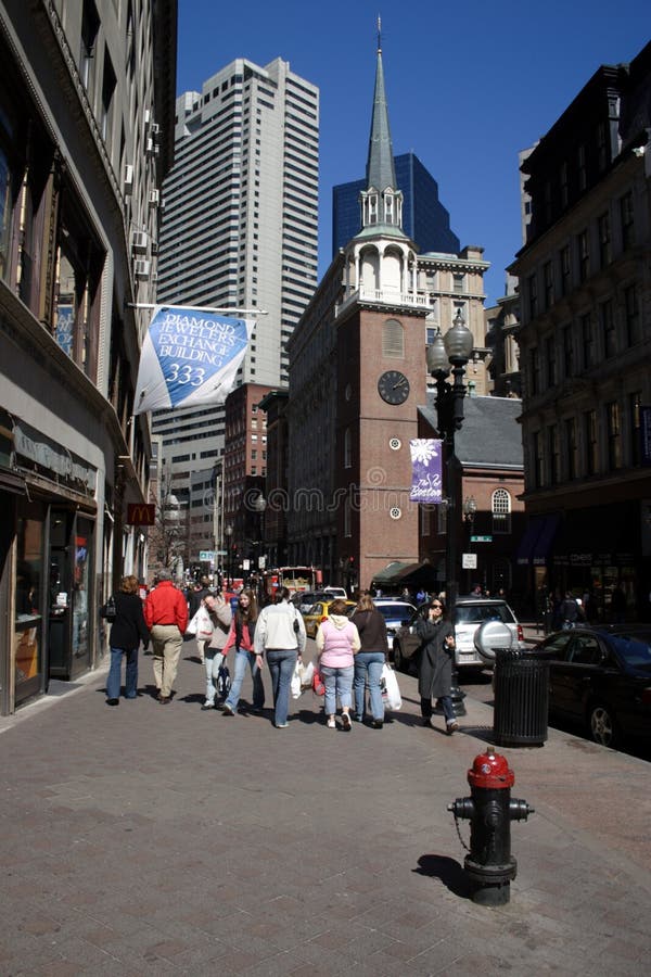 Commercial Building and Skyline at Boston City Center Editorial Photo