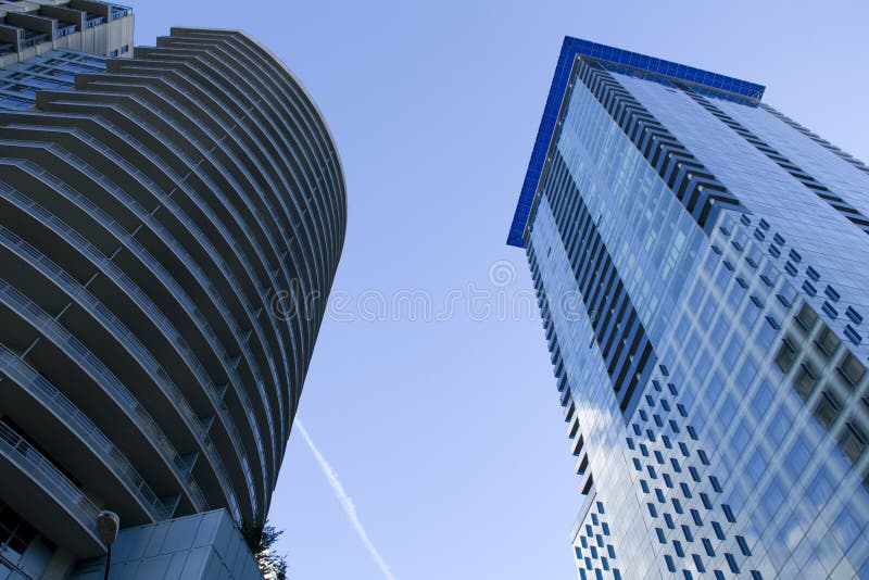 Commercial buildings in downtown Seattle stock photo