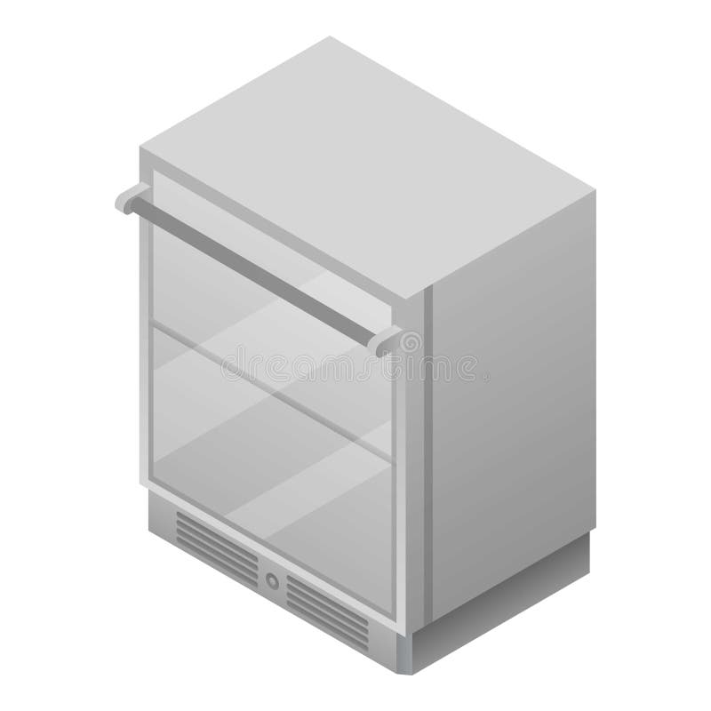 Commercial freezer icon, isometric style