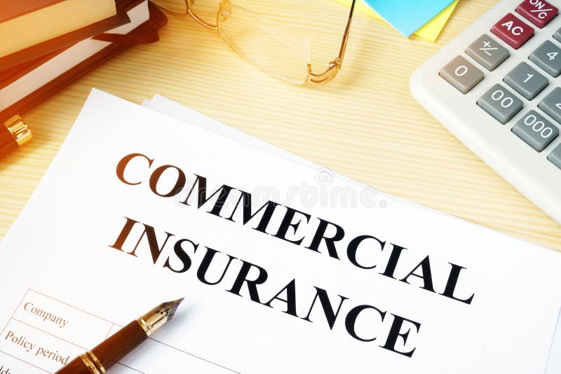 Commercial Insurance Policy on a Desk. Stock Image Image of form