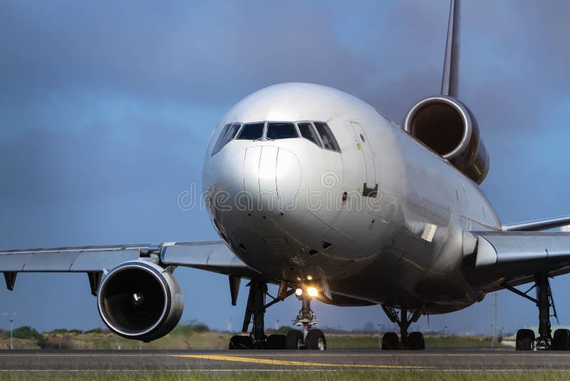 Commercial Jet Airliner in Front View. Stock Image Image of colour