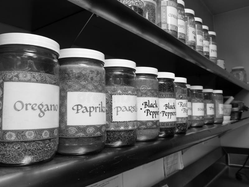 Commercial kitchen: spice rack