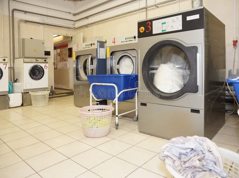 Commercial laundry interior