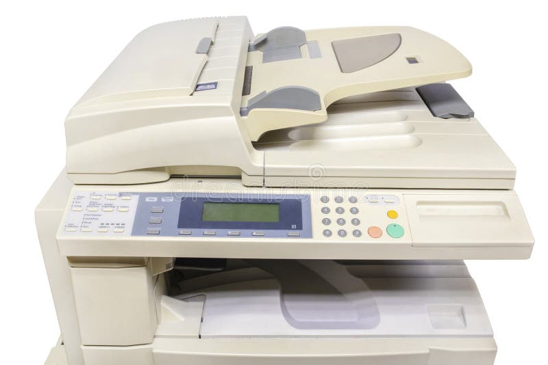 Commercial Printer, Photocopier Closeup, Isolated Stock Photo Image