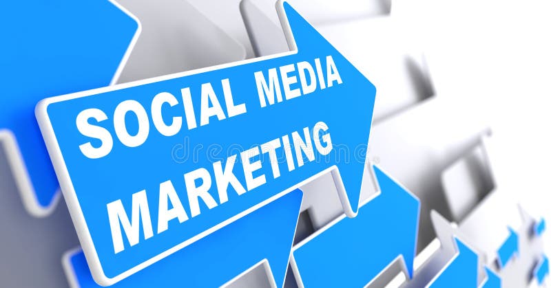 Commercializzazione sociale di media. Concetto di affari. illustrazione di stock