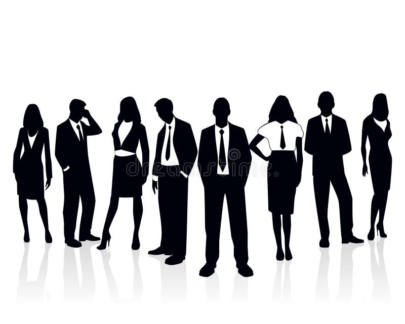 Silhouet van een bedrijfsteam royalty-vrije illustratie