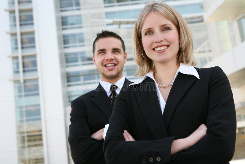 Commercieel van de man en van de Vrouw Team stock afbeelding Commercieel van de man en van de Vrouw Team stock afbeelding
