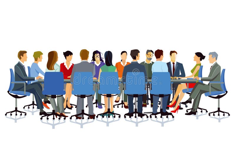 Illustratie van een zakelijke vergadering royalty-vrije illustratie