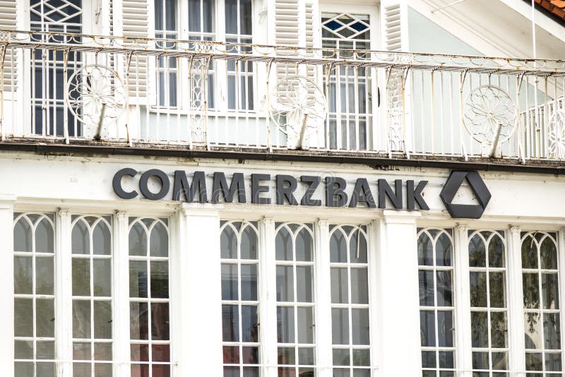 Commerzbank sign on an old building