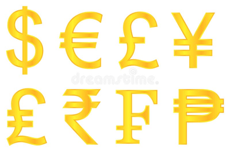Common Currency Symbols royalty free illustration