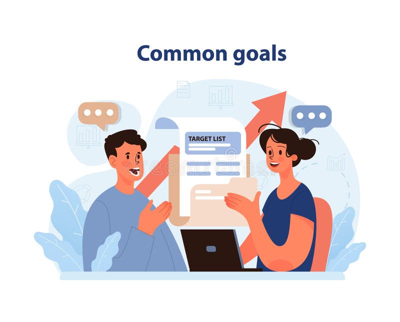 Common goals concept. Flat vector illustration. stock illustration