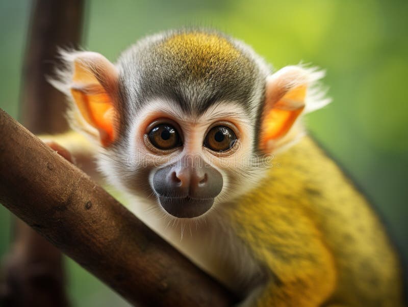 Of a Common Squirrel Monkey stock illustration