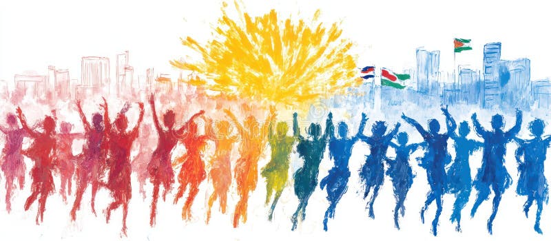 Commonwealth Day Celebration: Vibrant Colors, Dynamic Shapes, and Unity in Diversity vector illustration