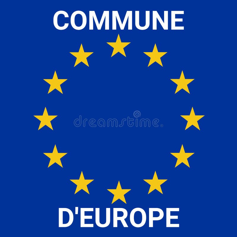 Commune de symbole de l'Europe en français illustration stock Commune de symbole de l'Europe en français illustration stock