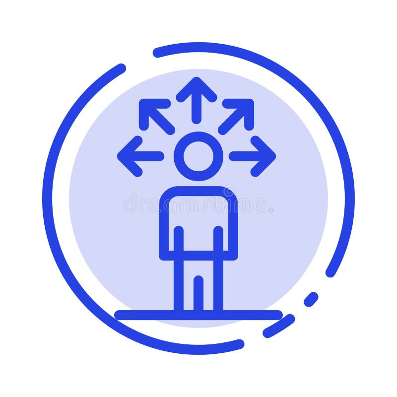 Communication, Abilities, Connection, Human Blue Dotted Line Line Icon stock illustration