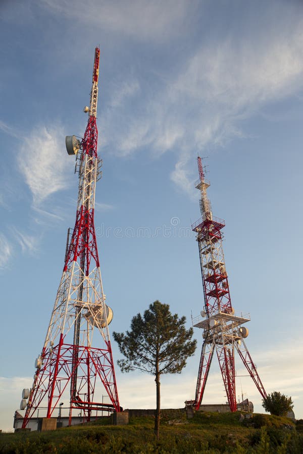 TV Antennas On The Top Of A Mountain Near Ankara Stock Photo Image of
