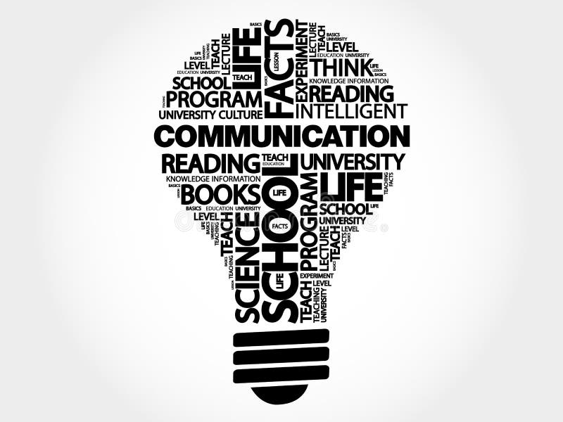 COMMUNICATION bulb word cloud royalty free illustration