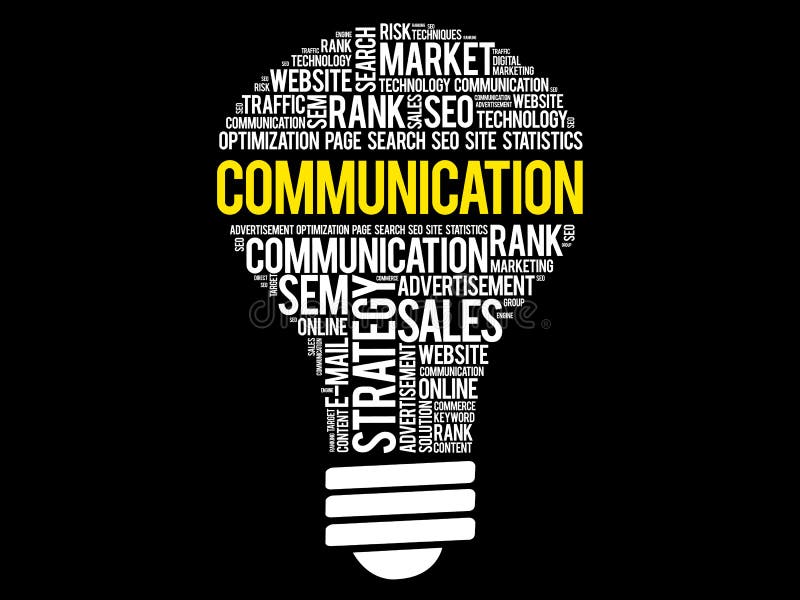 COMMUNICATION bulb word cloud royalty free illustration