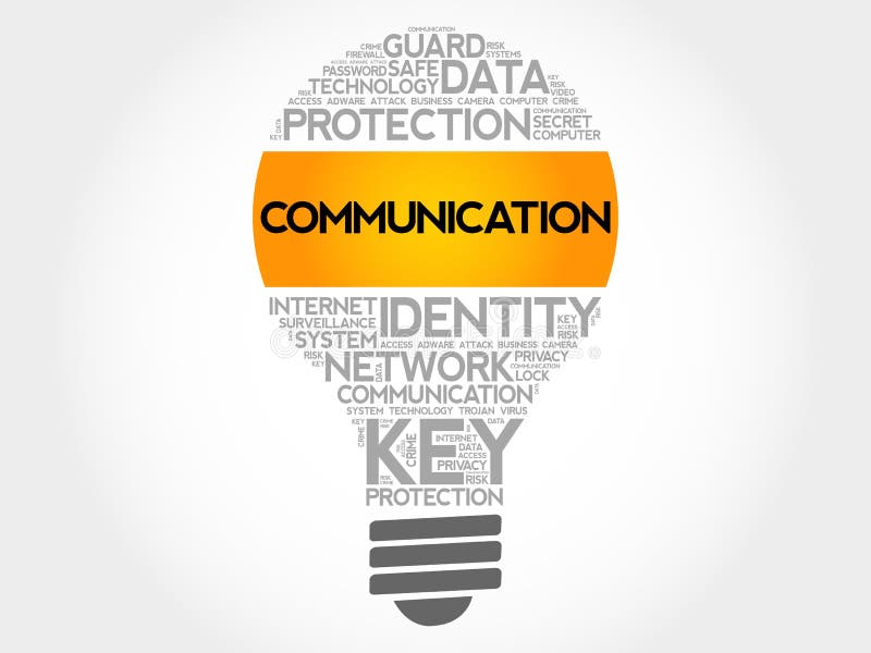 COMMUNICATION bulb word cloud royalty free illustration