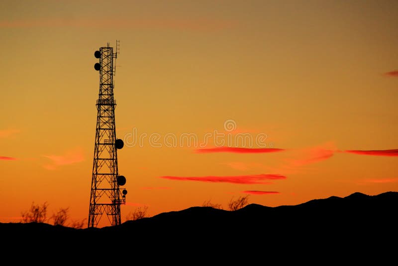 Communication Cell Tower Sunset