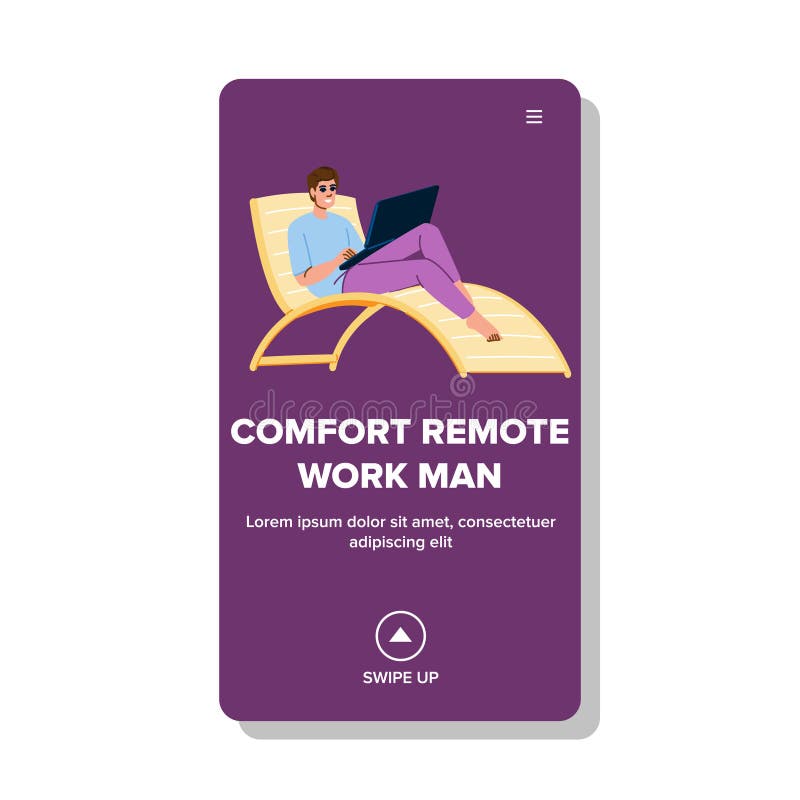 Communication comfort remote work man vector royalty free illustration