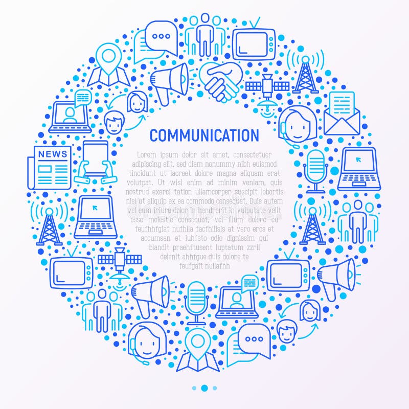 Communication Concept in Circle Stock Vector Illustration of people, newspaper 114440149