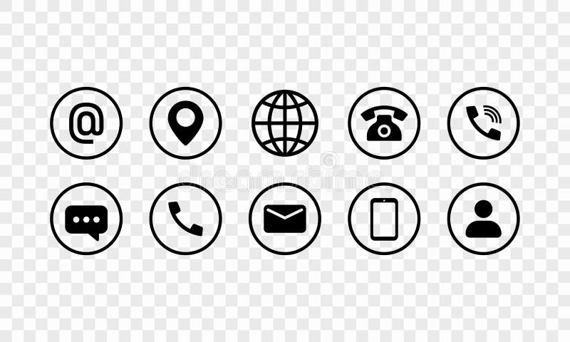 Contact Icons Set Simple Vector Icon Business For Information Symbol