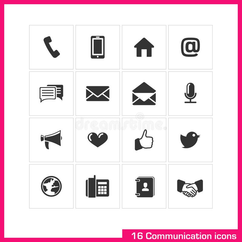 Communication icon set. vector illustration