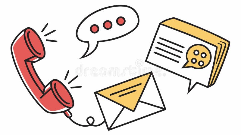 Communication Icons Phone Message Email Chat Vector, vector design Generative AI royalty free illustration