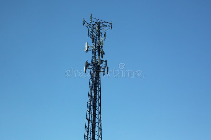 Communication iron pole in blue sky royalty free stock photography Communication iron pole in blue sky royalty free stock photography