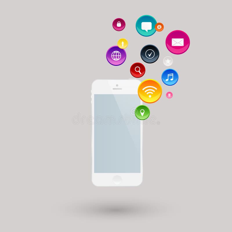 Communication mobile par les apps futés de téléphone illustration stock Communication mobile par les apps futés de téléphone illustration stock