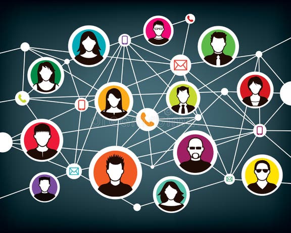 Communication Network People Stock Vector Illustration