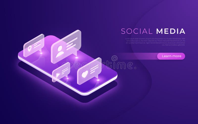 Communication sociale de médias, mise en réseau, causant, concept isométrique de transmission de messages illustration stock Communication sociale de médias, mise en réseau, causant, concept isométrique de transmission de messages illustration stock